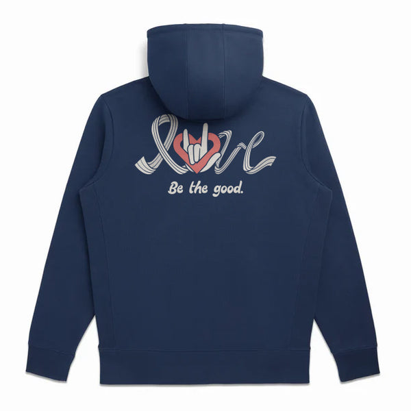 Be Love - ALS Ribbon Navy Zip Hoodie