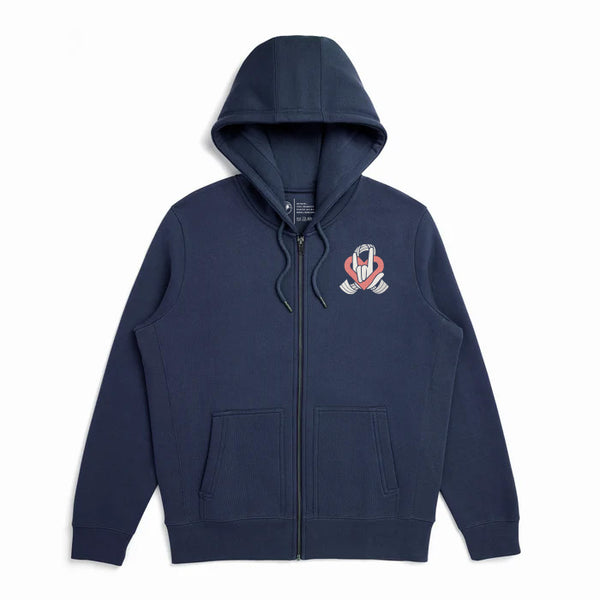 Be Love - ALS Ribbon Navy Zip Hoodie